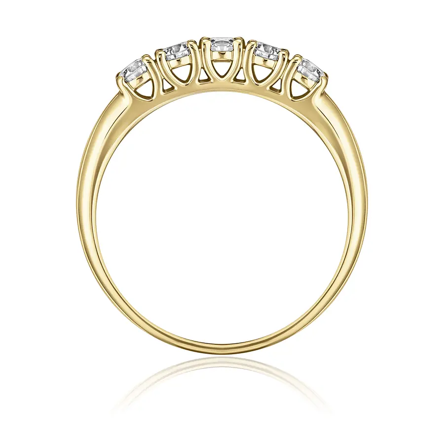 Кольцо с бриллиантами из желтого золота 585, фото № 3