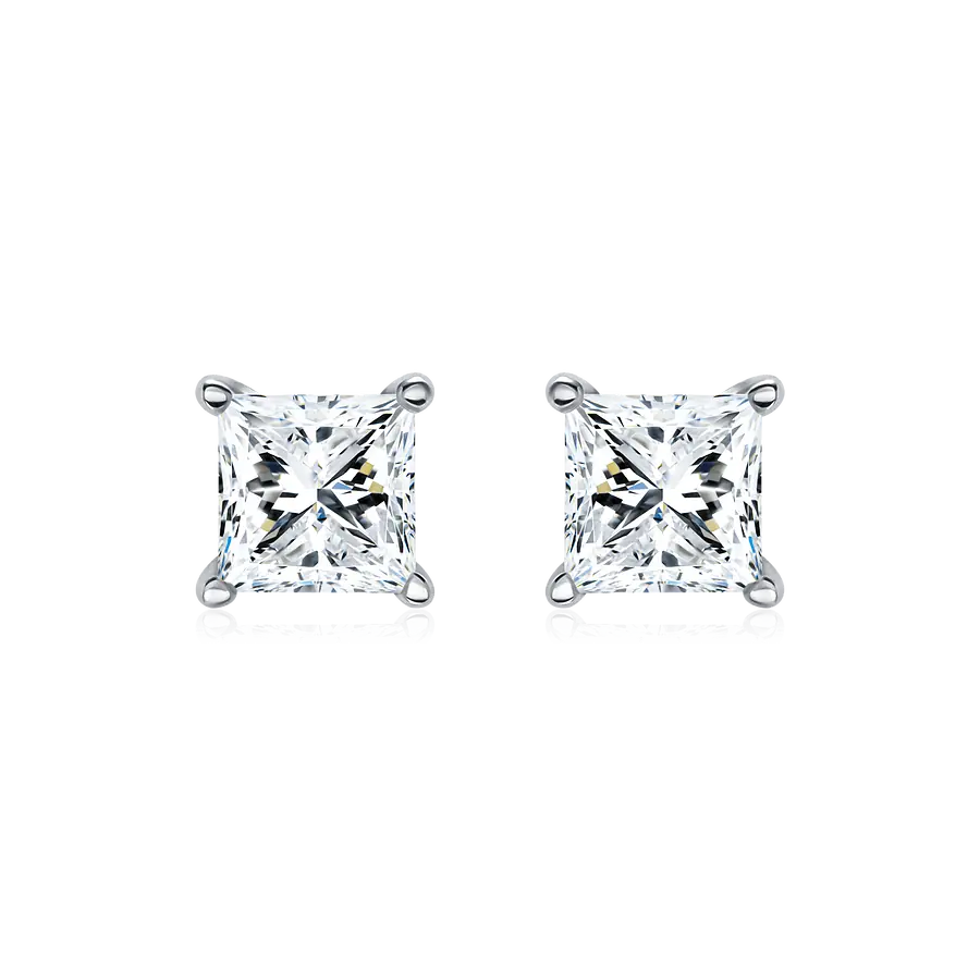 Серьги с бриллиантами из белого золота 585 пробы, фото № 1