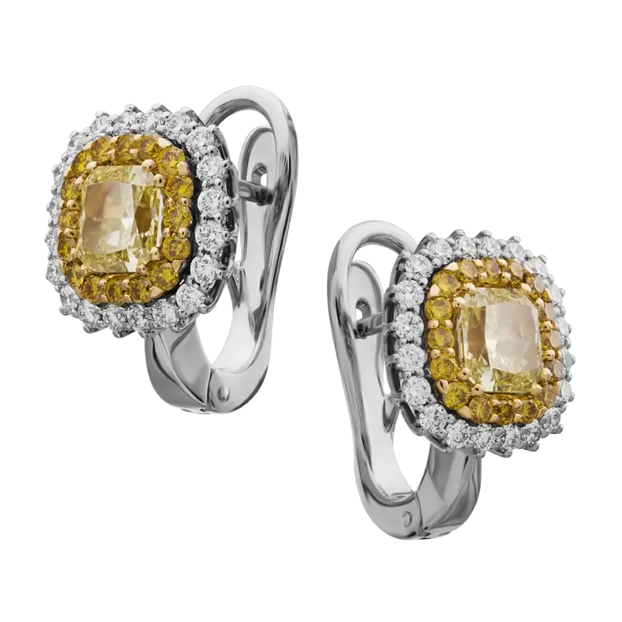 Серьги с бриллиантами из белого золота 750 пробы, фото № 2