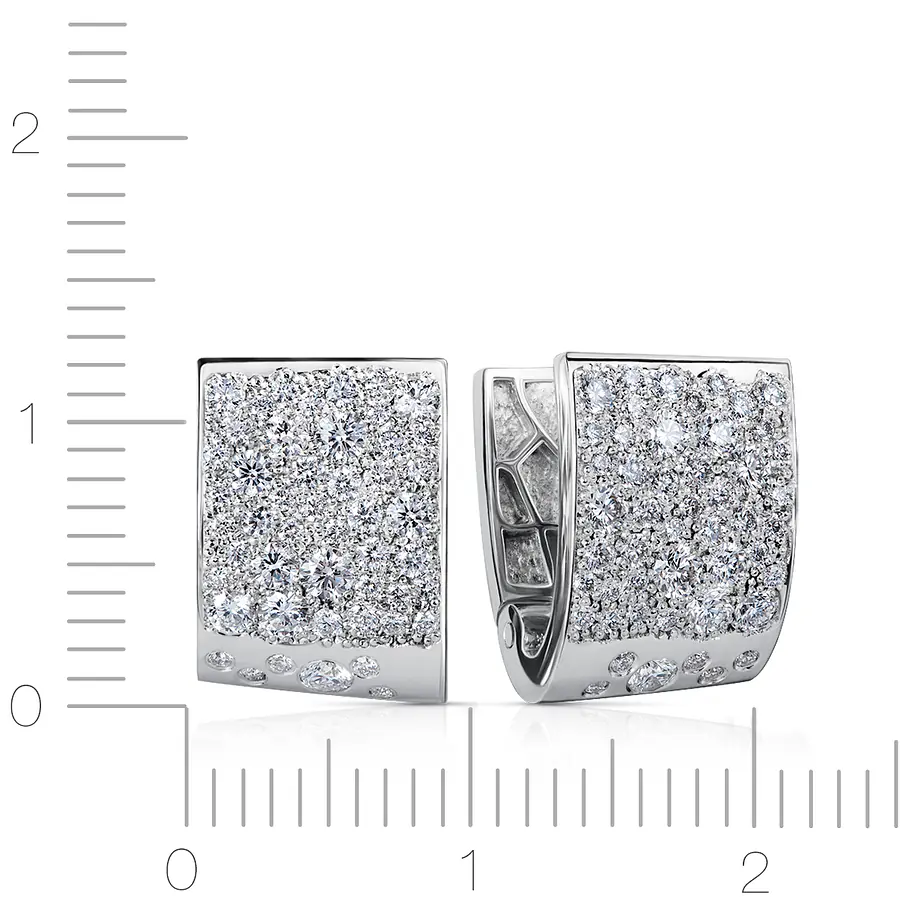 Серьги с бриллиантами из белого золота 585 пробы, фото № 3