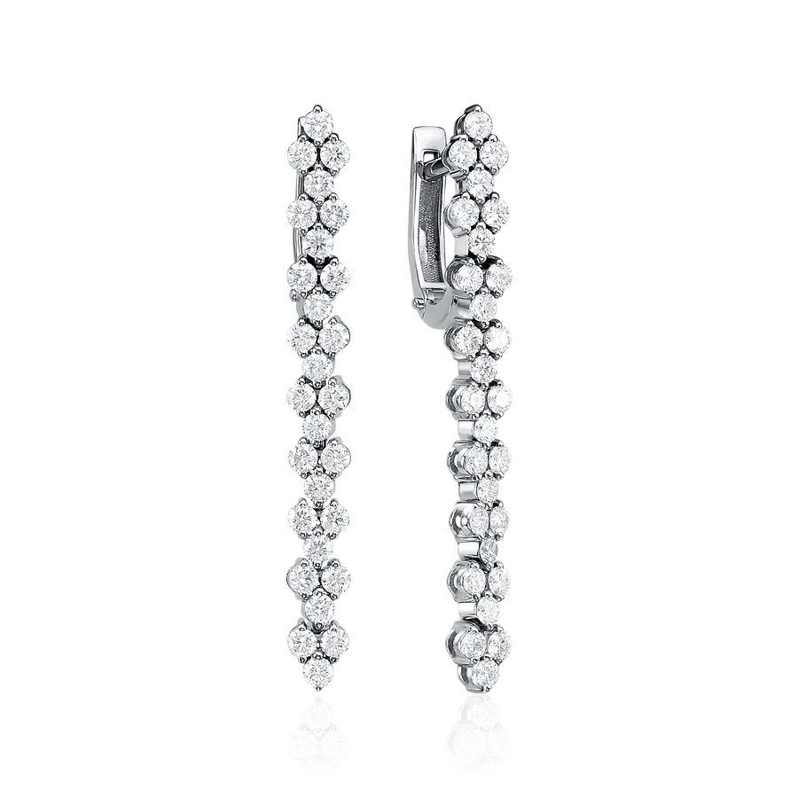 Серьги с бриллиантами из белого золота 585 пробы, фото № 1