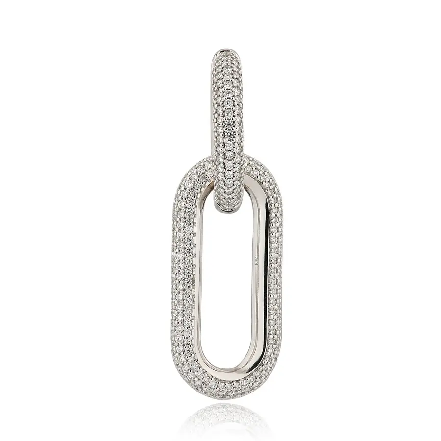 Серьга кафф с бриллиантами из белого золота 750 пробы, фото № 8