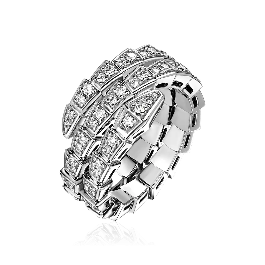 Кольцо Serpenti с бриллиантами из белого золота 585 пробы, фото № 1
