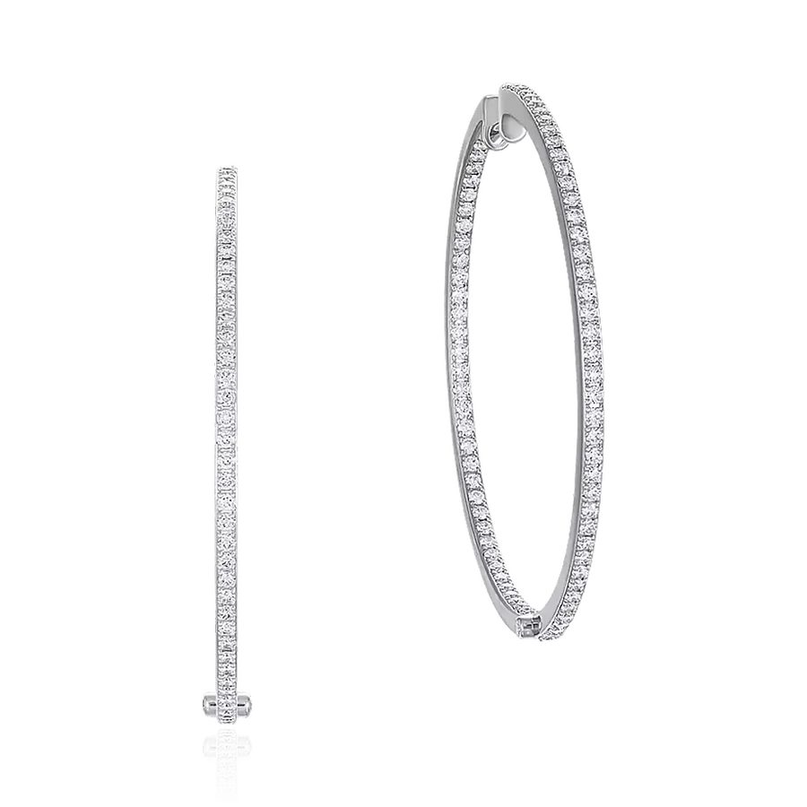 Серьги с бриллиантами из белого золота 750 пробы, фото № 1