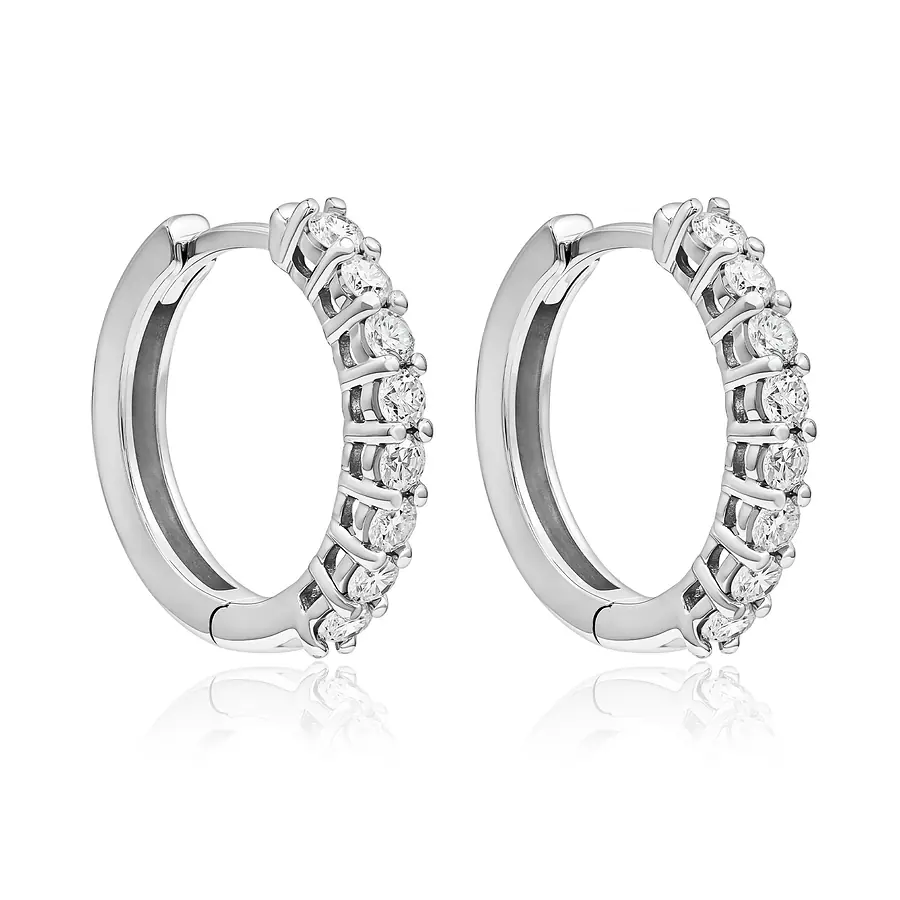 Серьги с бриллиантами из белого золота 585 пробы, фото № 2