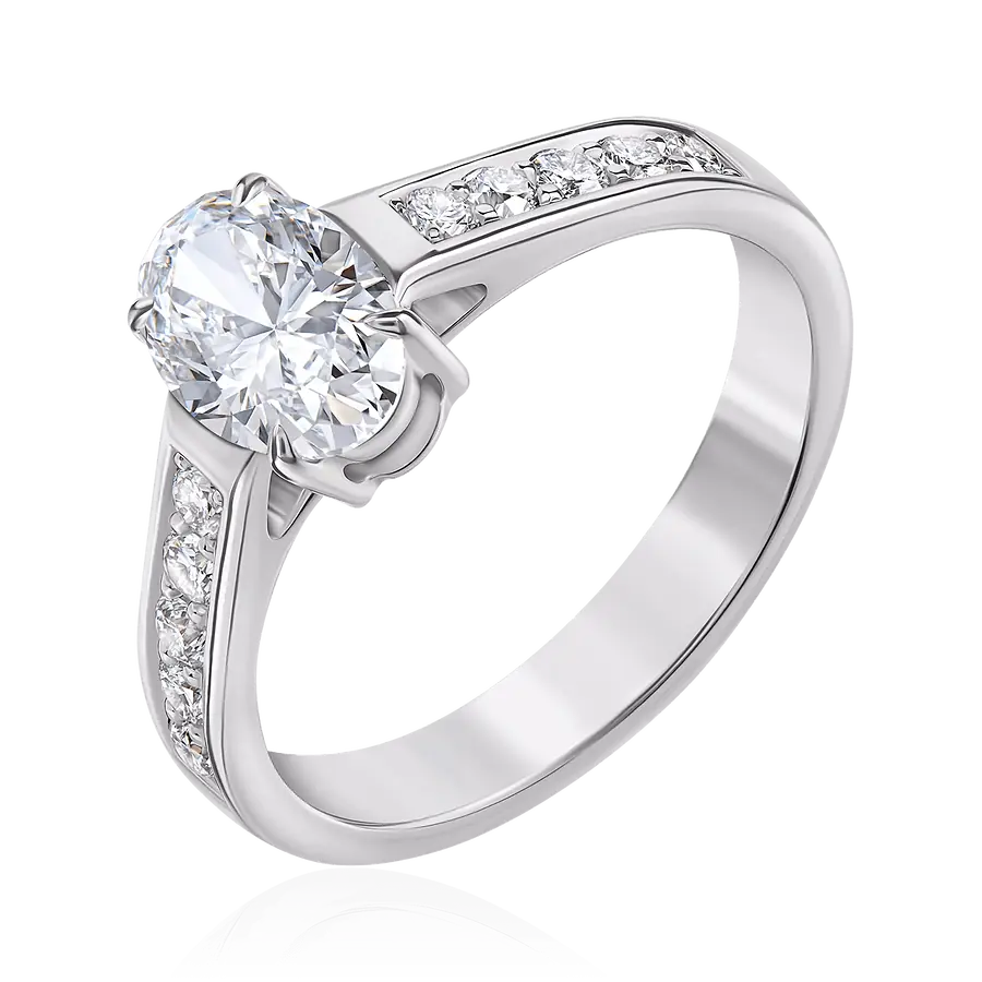 Кольцо с бриллиантами из белого золота 585, фото № 1