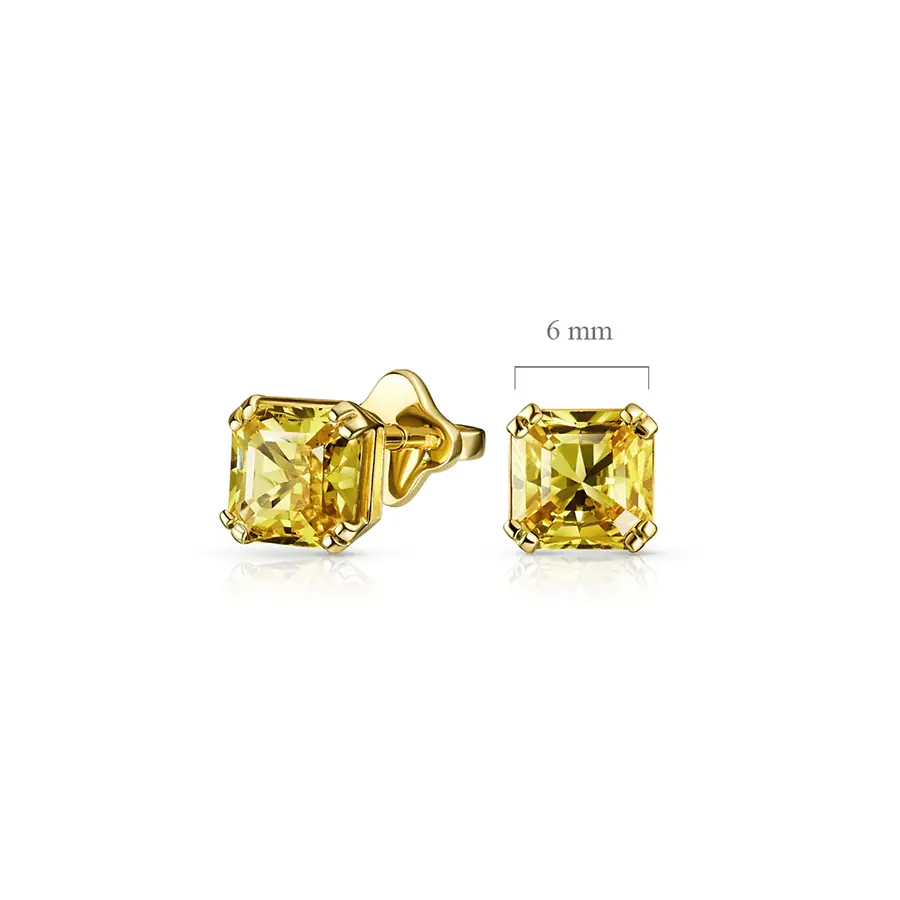 Серьги с сапфиром из желтого золота 585 пробы, фото № 3